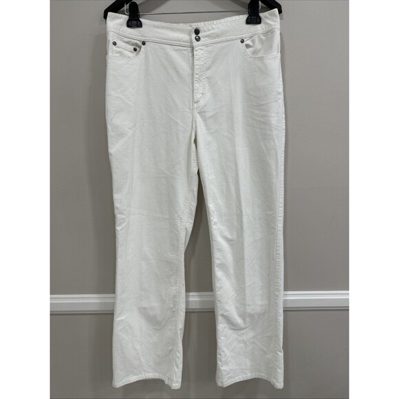Chico's Pants - Chico's White Corduroy Pants Size 2.5 14 Women's Bootcut Cotton Stretch Mid Rise